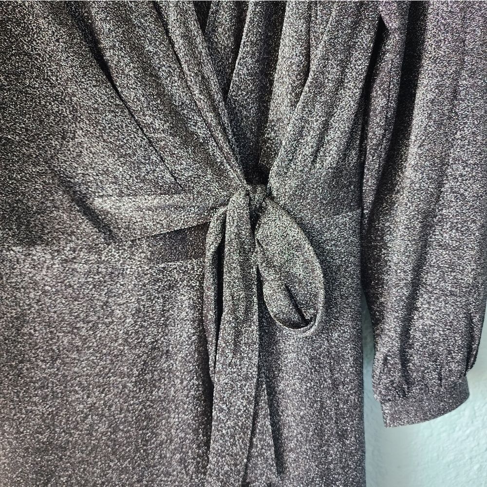PLEIONE Metallic faux wrap midi dress - Picture 3 of 16